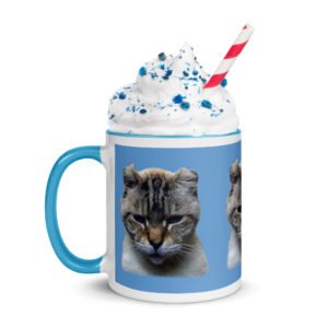 Cat Mug with Blue Color Inside